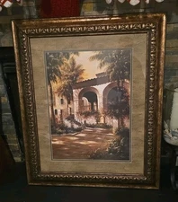 BOCA GRANDE BY J MARTIN RENOWNED FLORIDA ARTIST FRAMED 31 X 37 CANVAS DBL MAT 