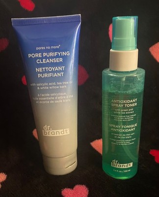 dr.brandt Pore Purifying Cleanser& Antioxidant Spray Toner Lot of 2 Skincare