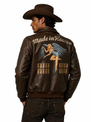 Chris Redfield Resident Evil ''Made in Heaven'' Real Leather Bomber Jacket Cosplay
