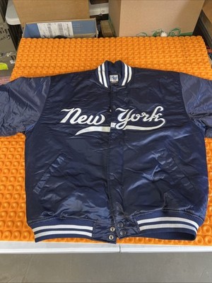 B down brand large New York blue bomber jacket unique awesome