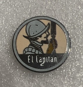 El Capitan Santa Fe Railroad Hat Lapel Enamel Pin Pinback Train RR Vintage