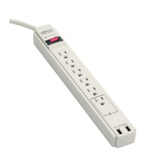 Tripp Lite TLP606USB 990 Joules 6-Outlet Surge Protector, 2x USB Charging Ports,