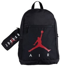 Nike Air Jordan Black Red Kids School Backpack With Pencil Case