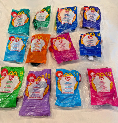 Complete set of 12 Ty McDonald s Teenie Beanies. 1999. Original pkg. sealed.