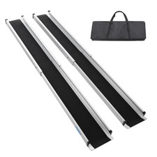 Ruedamann 6FT Telescoping Wheelchair Ramp Aluminum Portable Non-Slip 600lbs 2PCS