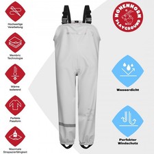H&ouml;henhorn Matschpf&uuml;tze Regenlatzhose Kinder Gr. 104 Grau Wasserdicht Retoure