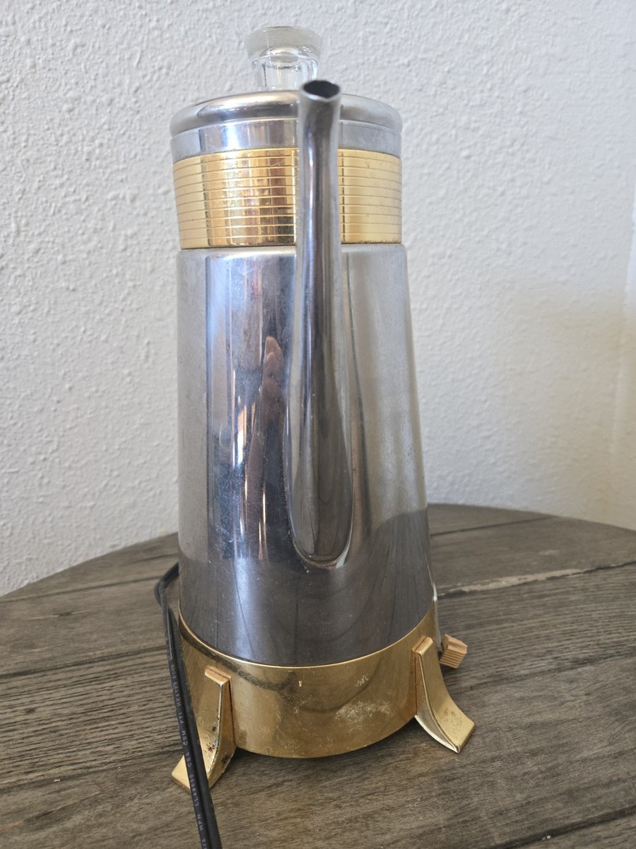 Vintage 1950s Dormeyer Golden Goddess Percolator Coffee Maker