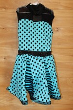 Weissman Showtime Jump Jive An  Wail Dance Costume Turquoise Girls XLC 16/18 New