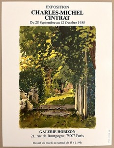 Charles-Michel CINTRAT - Affiche originale d'exposition, la Galerie Horizon, Paris - vue 1 sur 5