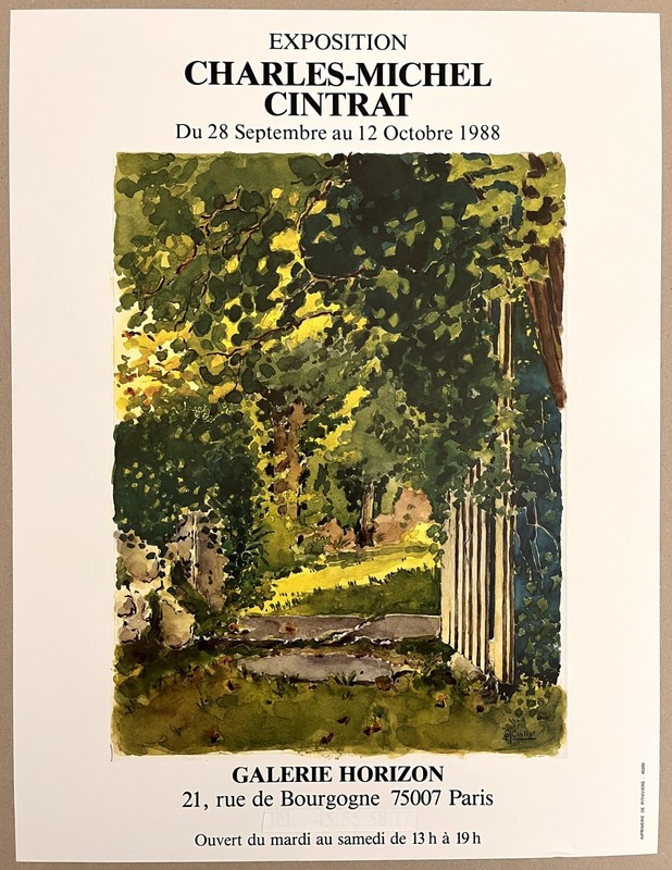 Charles-Michel CINTRAT - Affiche originale d'exposition, la Galerie Horizon, Paris