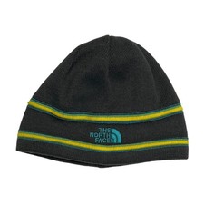The North Face Kids Winter Beanie Black Logo Knit Cold Weather EUC