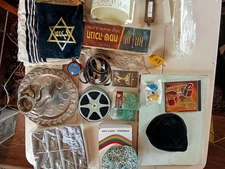 Talmud,Tefillin,Mezuzah,Girdle,Yarmulkes,Kiddus cup set,Thales,Jewish music,H-E