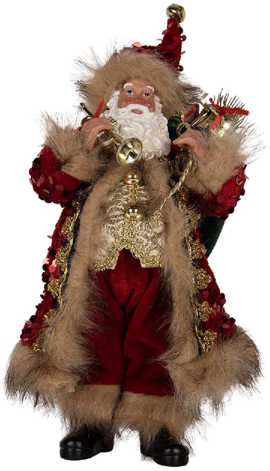 Clayre & Eef 66322 Dekoration Weihnachtsmann 16x12x31 cm Rot