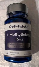 L Methylfolate 15mg  60 Capsules  Max Potency  by Opti-Folate Ecp.6/26
