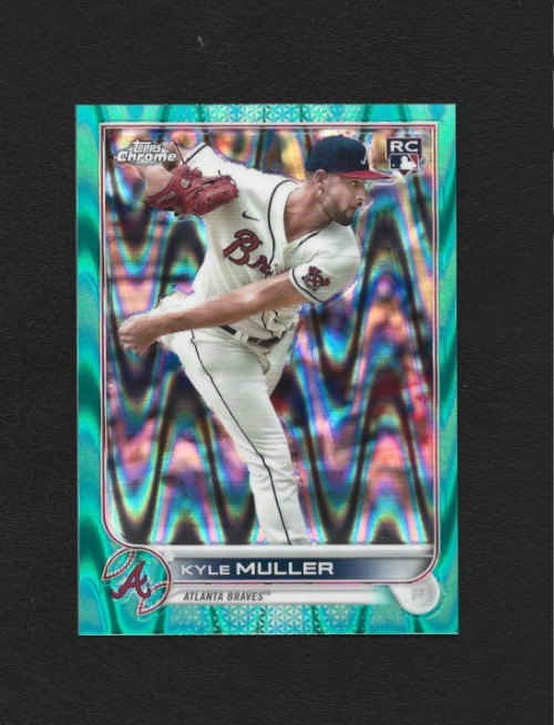 2022 Topps Chrome Kyle Muller RC #70 Aqua RayWave Refractor 101/199 Braves