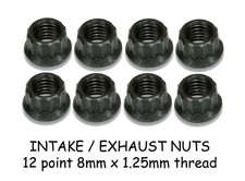 Vw Type 1 2 3 Bug Bus Ghia Notchback Off Road 12 Point 8mm Intake Exhaust Nuts