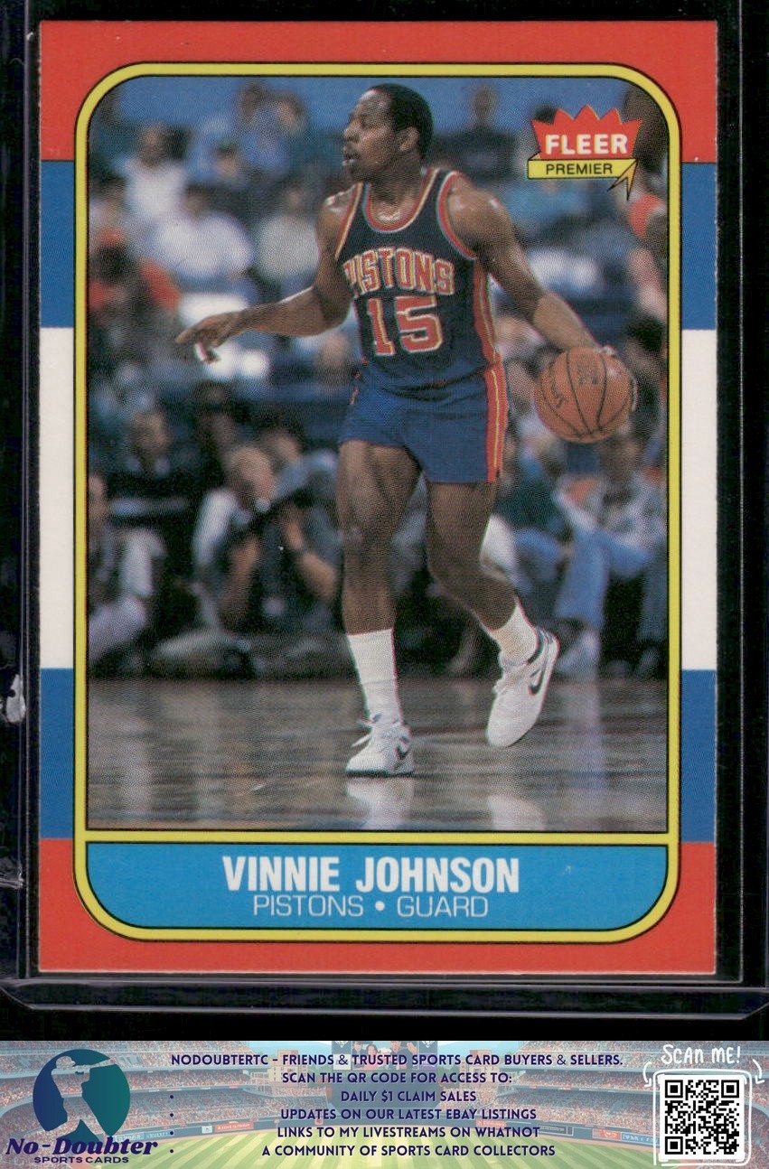 1986-87 Fleer #56 Vinnie Johnson Detroit Pistons NM-MT PO.86