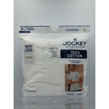 Jockey Generation Mens 3 Pack Crew Neck Undershirts White 100 Cotton Large L