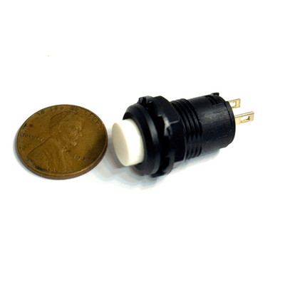 White Latching 12mm push button Switch round button 12v on off pin C20 STAMP