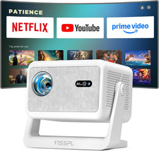4K Smart Projector with Wifi and Bluetooth, Officially-Licensed App  2000 Ansi,