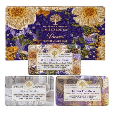 Dreams Bar Soap Gift Set, 3 Pack Australian Triple Milled Natural Bar Soap wi...
