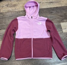 The North Face Glacier Full-Zip Hooded Jacket Size L 12 Girls Pink Super Soft