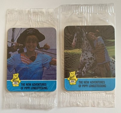(2) 1988 HOSTESS movie actor card NEW ADVETURES PIPPI LONGSTOCKING TAMI ERIN