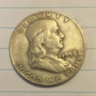 1958 Franklin Half Dollar 50C Silver Business Strike Philadelphia 0.9 KM#198