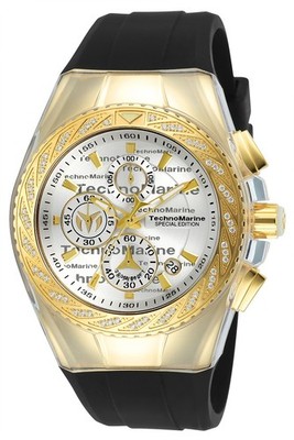 TechnoMarine TM-117002 Cruise Glitz Special Edition Gold 45mm Gold & Black Strap