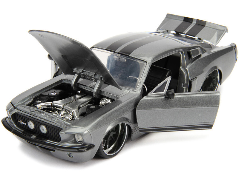 1967 FORD MUSTANG SHELBY GT500 GRAY 1/24 DIECAST MODEL CAR