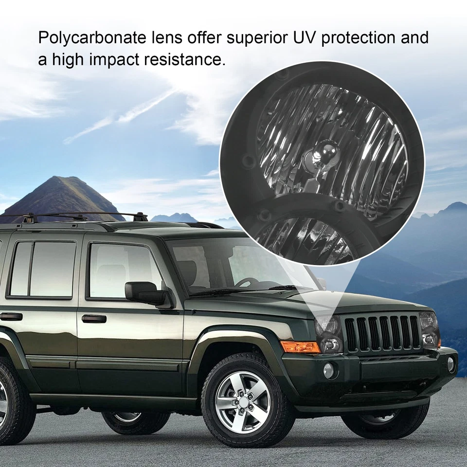 Black Crystal Headlights Fits 2006-2010 Jeep Commander 9023231 Foto 3 de 4