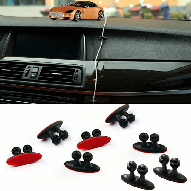 8X Cell Phone Cable Clips Wire Holder Cord Runs Car Earphone Charger