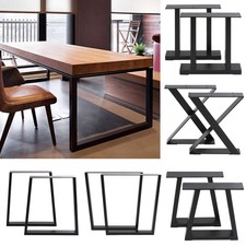 2pcs Industrial Steel Table Legs Stand Feet Trapezium X/A Sandglass Shape Frame