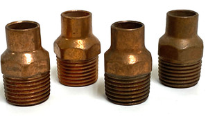 MALE CUP STYLE STRAIGHT ADAPTOR OAL OF 1-3/8" COPPER MATERIAL **LOT OF 4