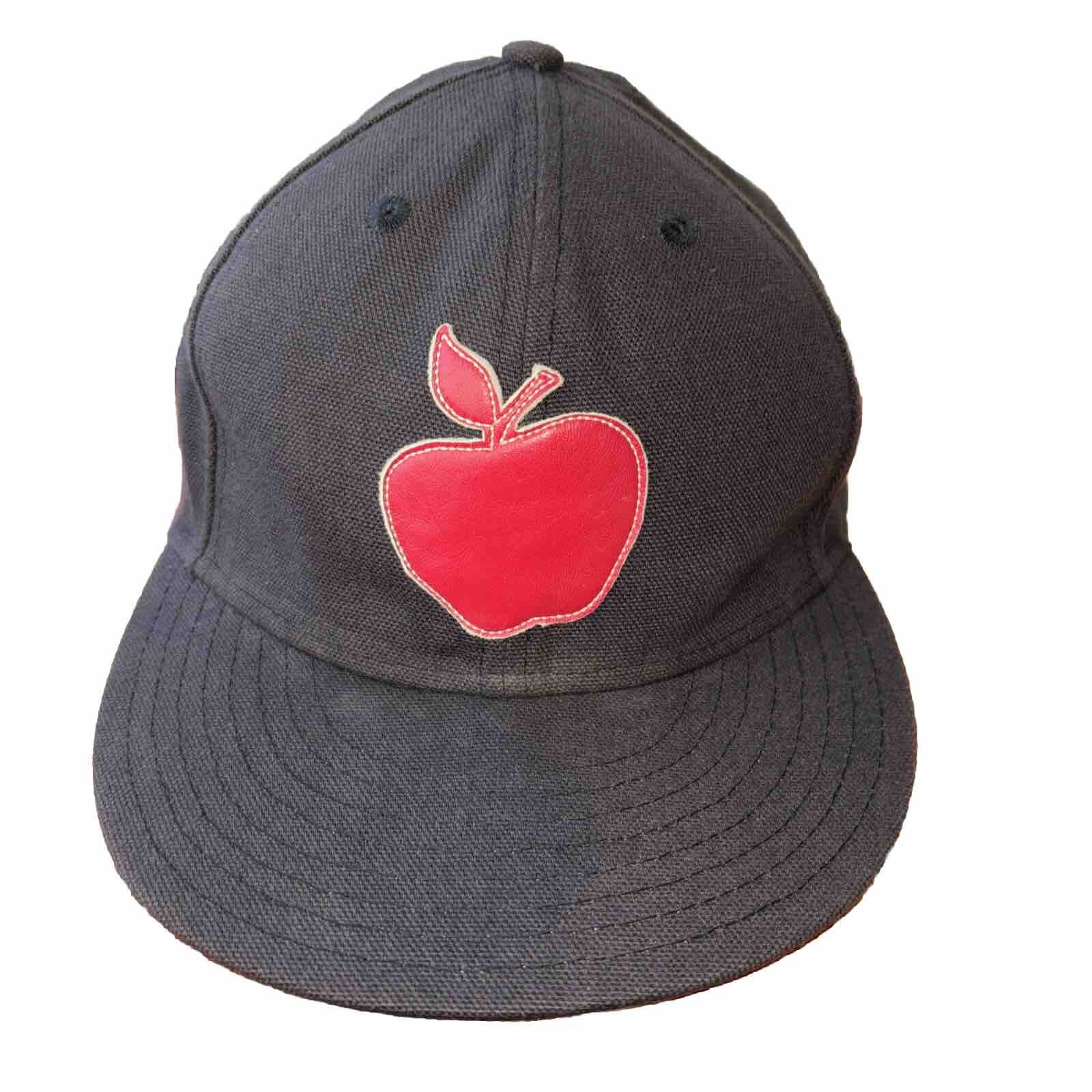 Supreme Apple New Era 59Fifty Fitted Leather Patchwork Grayish Black Size 7 3/8