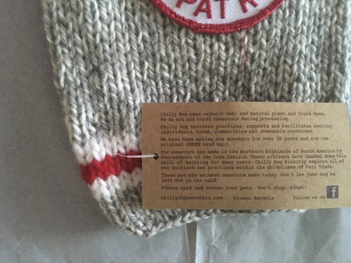 NWT CHILLY DOG GREY MARLED WOOL SQUIRREL PATROL DOG PET SWEATER XXS 2-5 LBS CUTE - Picture 4 of 6