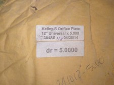 KELLEY ORIFICE PLATE 12" UNIVERSAL X 5.000 304SS 1/8"