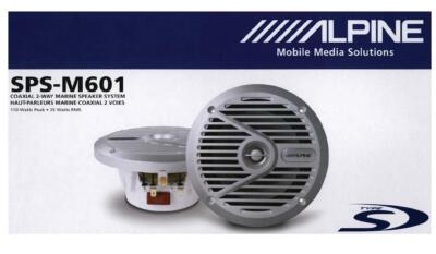 Alpine SPS-M601 16,5 cm 2-Wege Koax Lautsprecher Marine für Boote, Yacht Outdoor