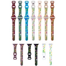 Slim Women Floral Silicone Band for Apple Watch 11 10 9 8 7 6 5 SE 41/42/45/46mm