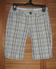 JUNIORS AEROPOSTALE SHORTS-PLAID -FLAT-100% COTTON-BERMUDA/WALKING- -SIZE 00