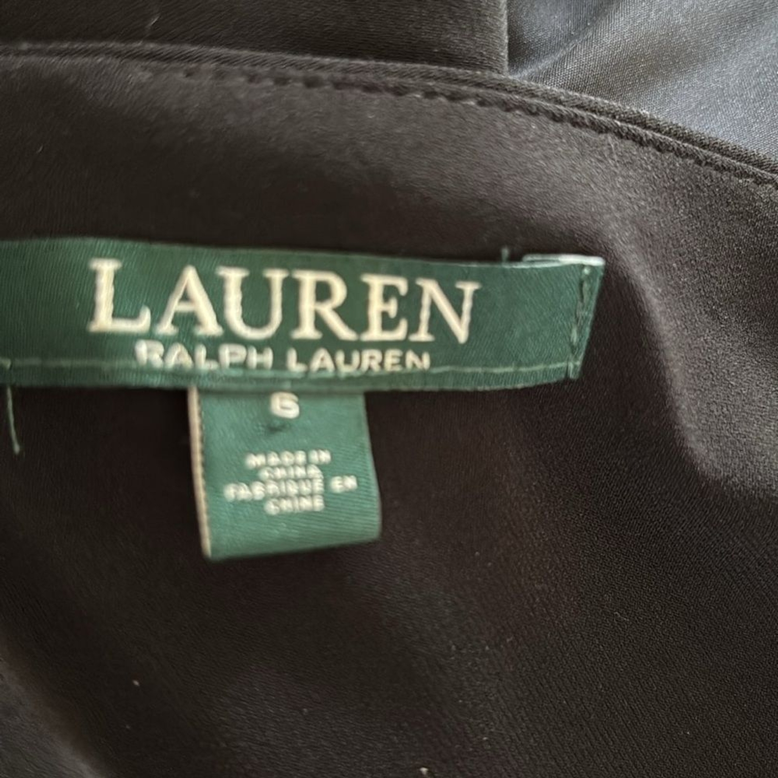 Lauren Ralph Lauren Tulle Trim Jersey Black Cocktail Dress Sz 6 Wedding Guest thumbnail 5