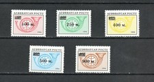 Q475   Azerbaijan  1995   Posthorn  SURCHARGED   5v.   MNH