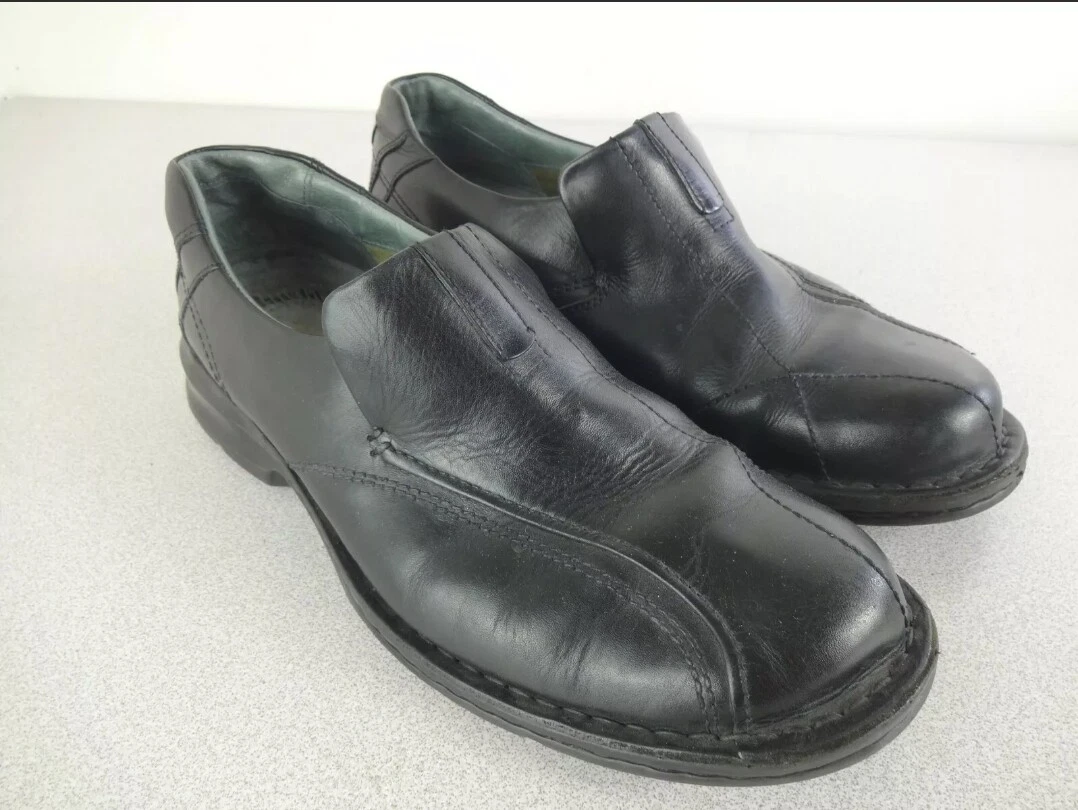 Clarks 70845 Escalade Black Loafers Leather Slip On Shoes Men Size