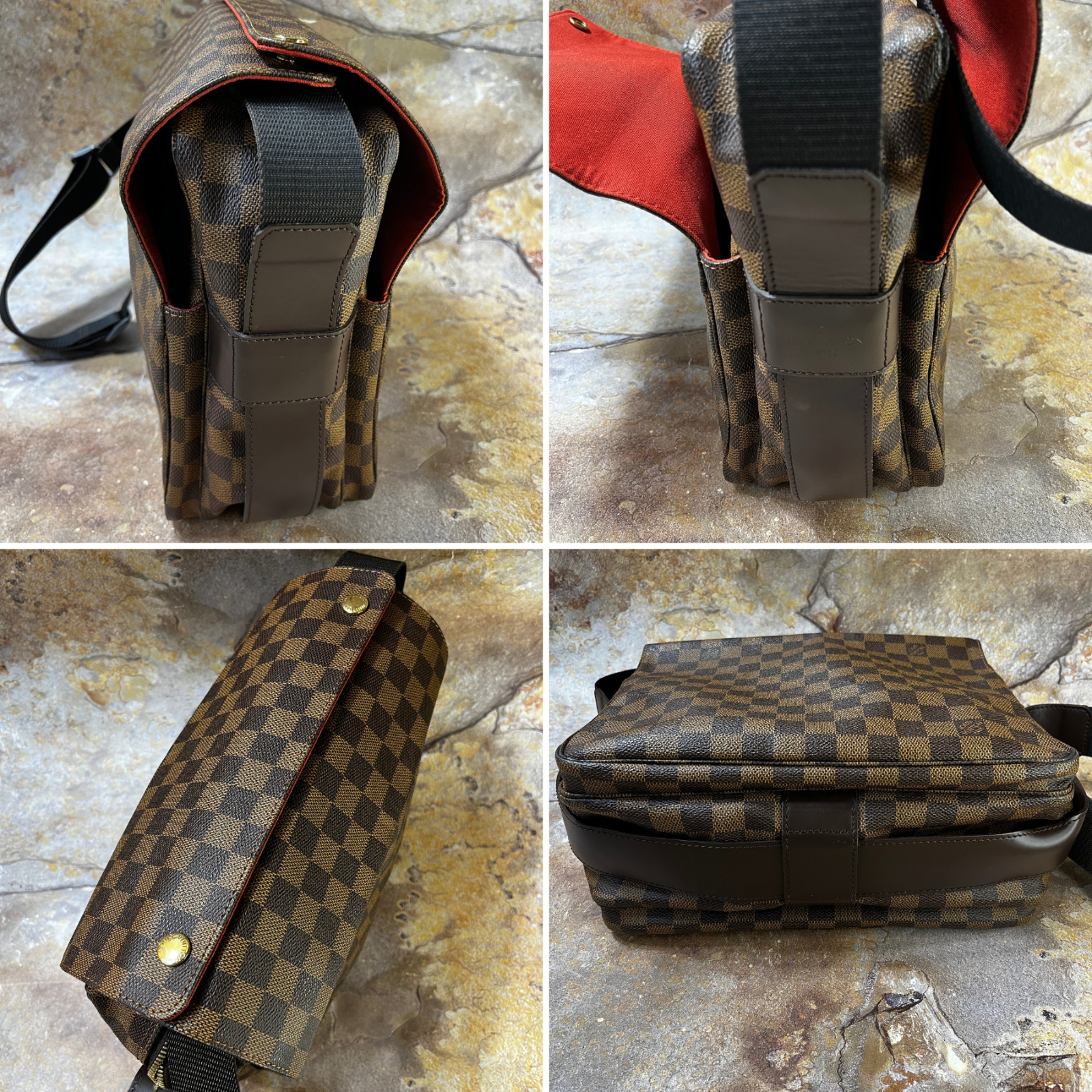 Louis Vuitton Naviglio Daimer Ebene Crossbody / Shoulder Bag Brown Messenger Bag thumbnail 3