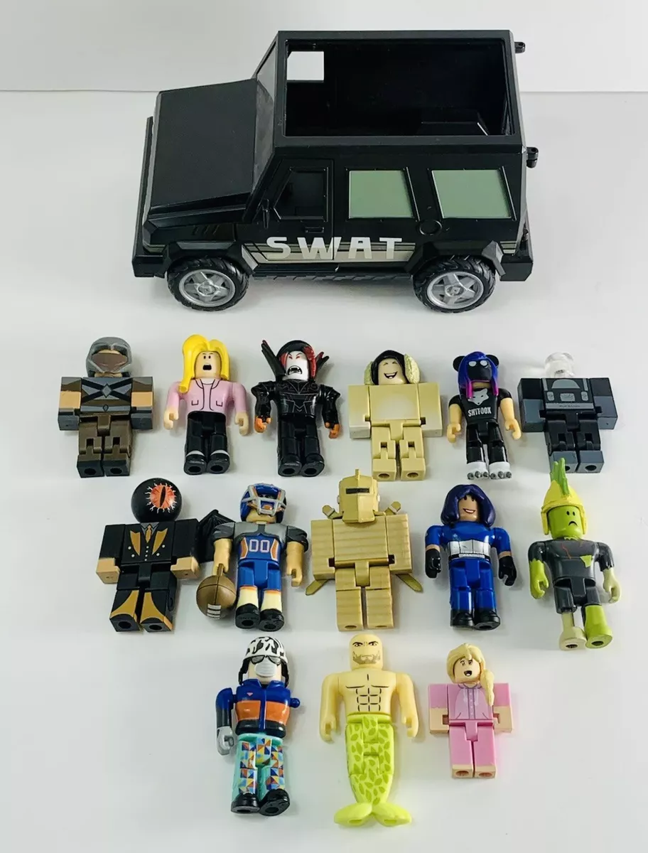 Lot of Lego Mix Roblox Action Figures with Swat Car