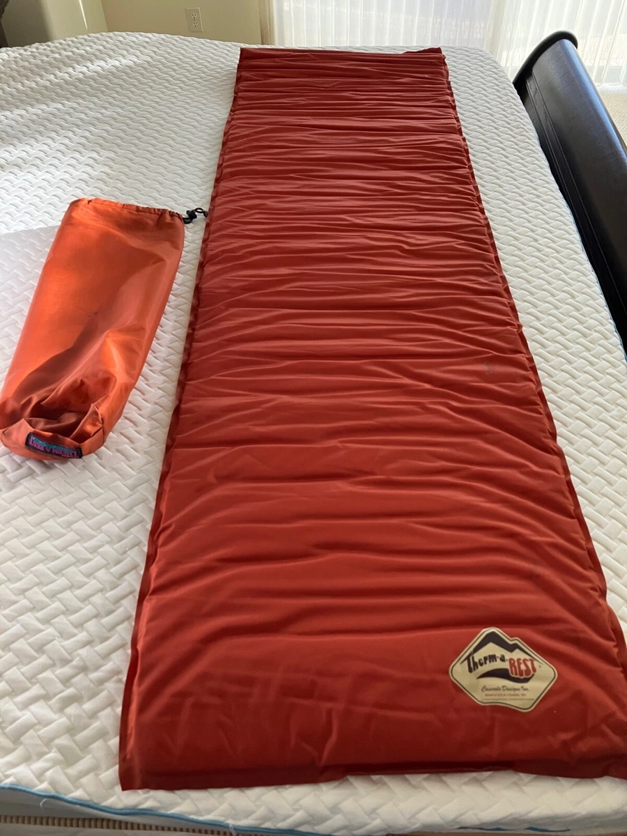Therm a Rest Camping Sleeping Pad Mat 72x20 Vtg. Orange Cascade Designs Seattle
