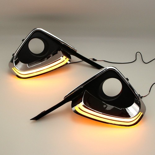 Luz de marcha diurna LED TFL para Toyota Fortuner 2015 2016 DRL luz lámpara intermitente amarillo - Imagen 9 de 12