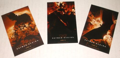 BATMAN BEGINS PROMO MOVIE POSTER 3 CARD SET 2005 DIAMOND PREVIEWS 2.5x4 COMPLETE - Picture 1 of 3