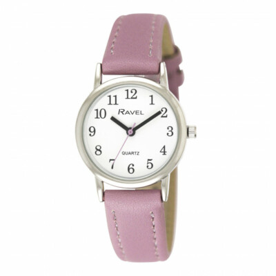 Ravel Damenuhr Pastell Flieder Lila Armband Alltag Klar Lesen (27mm Gehäuse) Neu