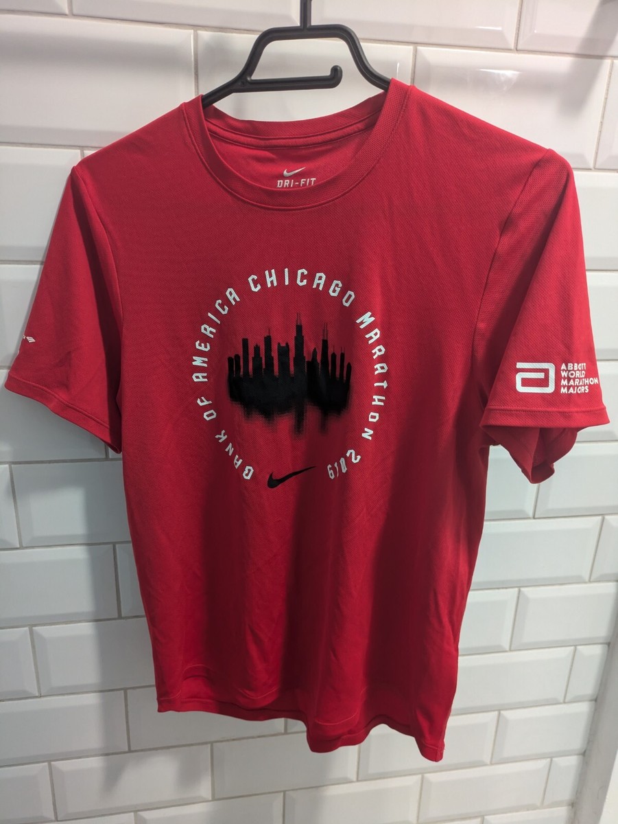 Nike Chicago Marathon 2019 42k Red T-Shirts Tee Running Finisher